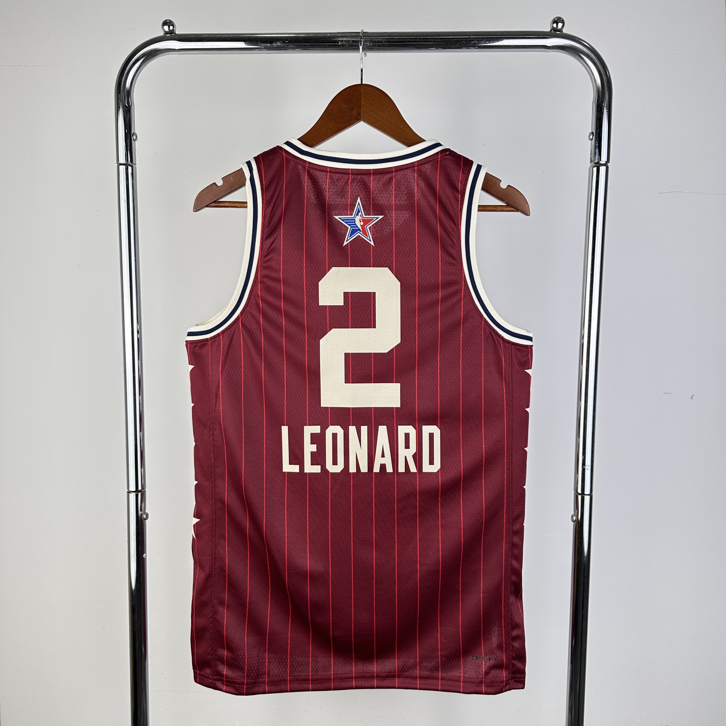 Men Los Angeles Clippers #2 Leonard Red Stripe All Star Jordan style 2024 NBA Jersey
